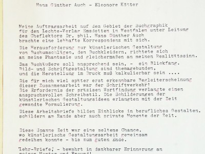 Eleonore Kötter zur Tätigkeit als Buchgestalterin und Zusammenarbeit mit dem Lechte Verlag Emsdetten.